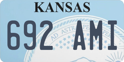 KS license plate 692AMI