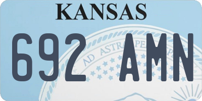 KS license plate 692AMN