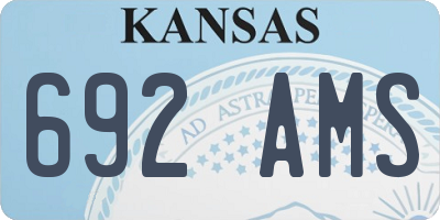 KS license plate 692AMS