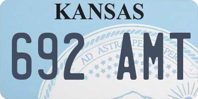 KS license plate 692AMT