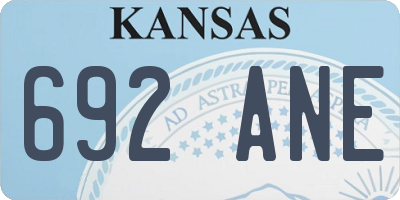 KS license plate 692ANE