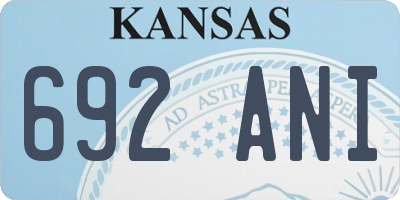 KS license plate 692ANI