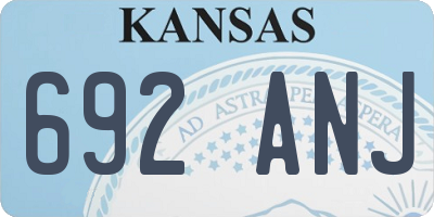 KS license plate 692ANJ