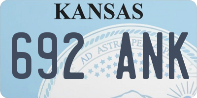 KS license plate 692ANK