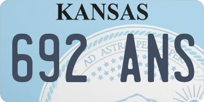 KS license plate 692ANS