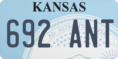 KS license plate 692ANT