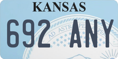 KS license plate 692ANY