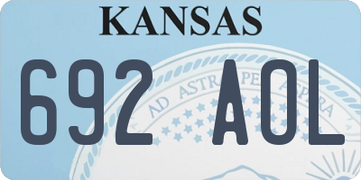 KS license plate 692AOL