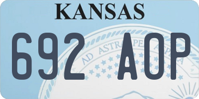 KS license plate 692AOP