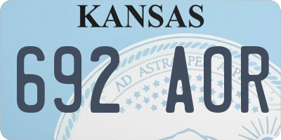 KS license plate 692AOR