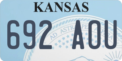 KS license plate 692AOU