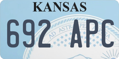 KS license plate 692APC