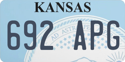 KS license plate 692APG