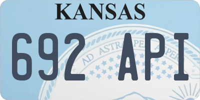 KS license plate 692API
