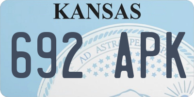 KS license plate 692APK
