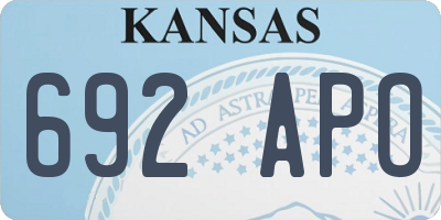 KS license plate 692APO