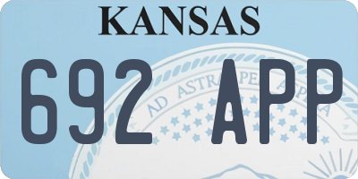 KS license plate 692APP