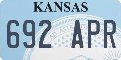 KS license plate 692APR