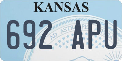 KS license plate 692APU