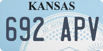 KS license plate 692APV