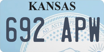 KS license plate 692APW