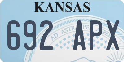 KS license plate 692APX