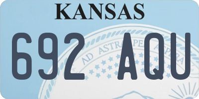 KS license plate 692AQU