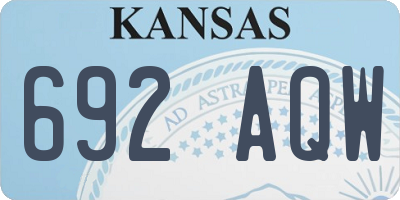 KS license plate 692AQW
