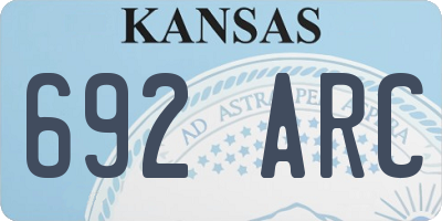 KS license plate 692ARC