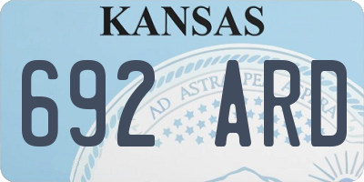 KS license plate 692ARD