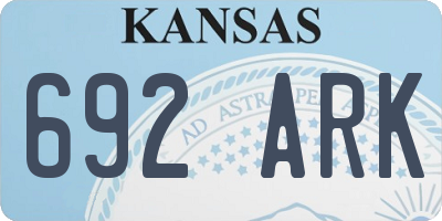 KS license plate 692ARK