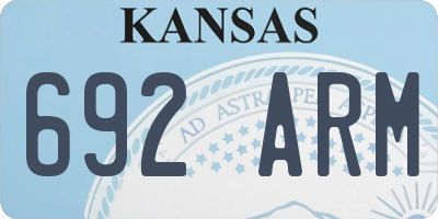 KS license plate 692ARM