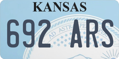 KS license plate 692ARS