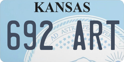 KS license plate 692ART
