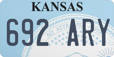 KS license plate 692ARY