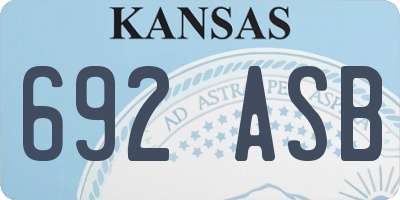 KS license plate 692ASB