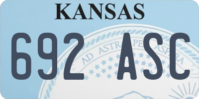 KS license plate 692ASC