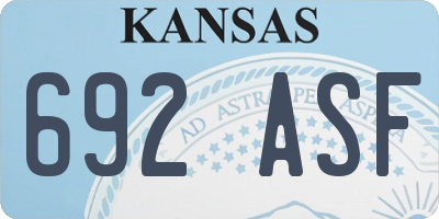 KS license plate 692ASF
