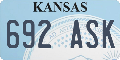 KS license plate 692ASK