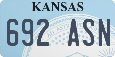 KS license plate 692ASN