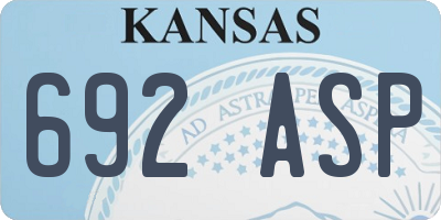 KS license plate 692ASP