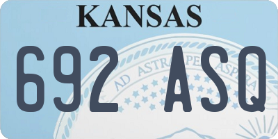 KS license plate 692ASQ
