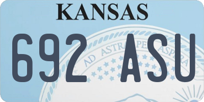 KS license plate 692ASU