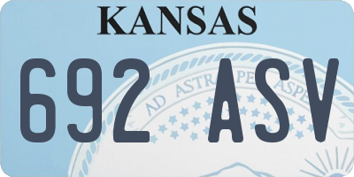 KS license plate 692ASV