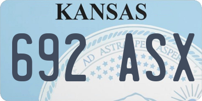 KS license plate 692ASX