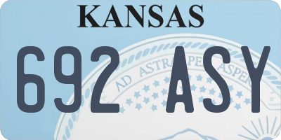 KS license plate 692ASY