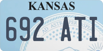 KS license plate 692ATI