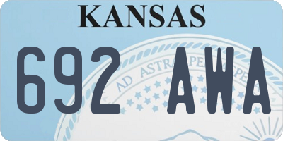 KS license plate 692AWA