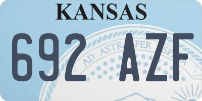 KS license plate 692AZF