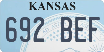 KS license plate 692BEF